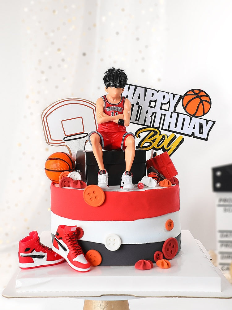 Basketball Theme Cupcake Topper Boy Happy Birthday Party Cake Baking Decoration Supplies gift 