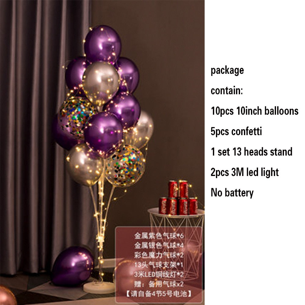 Table Balloons Stand Kit String Light Centerpiece Balloon Birthday Baby Shower Christmas Party Decorations 