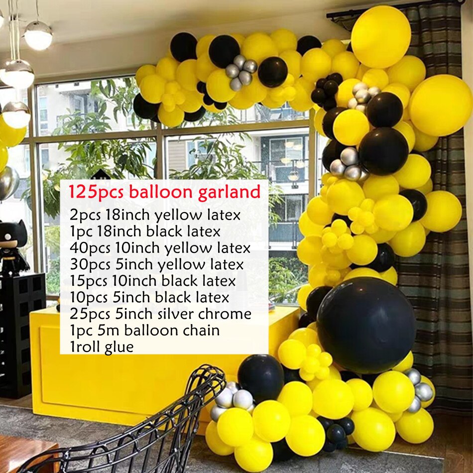 Black Gold White Balloon Garland Arch Balls Confetti Chrome Latex Birthday Party Decorations Adult Backdrop Supplies Ballon Inflatable