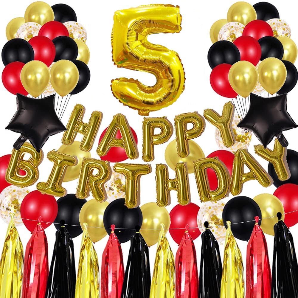 pcs Golden th Birthday Party Decorations inch Letter Balloons Banner Tassels Garland Number Latex Balloon Inflatable