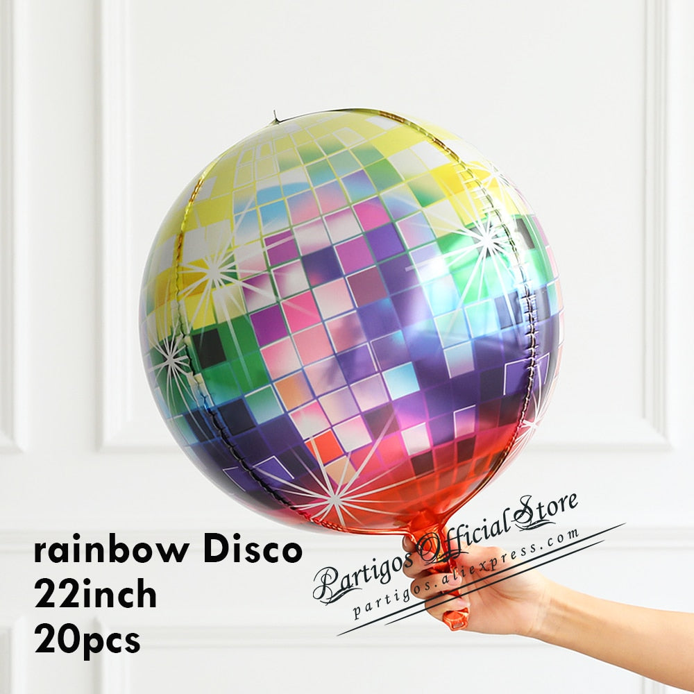 pcs inch Disco Metalic balloons shiny Foil balloon Wedding Decor Retro Popular Party Rock Roll Looks 