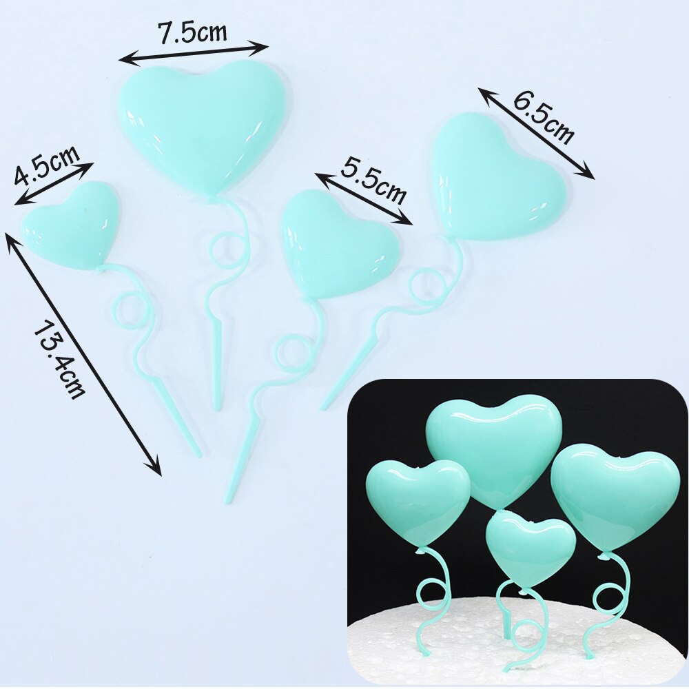 Pcs Mix Size Heart Balloons Cake Toppers Valentines Day Party Supplies Anniversary Wedding Decorations Red Ornaments 