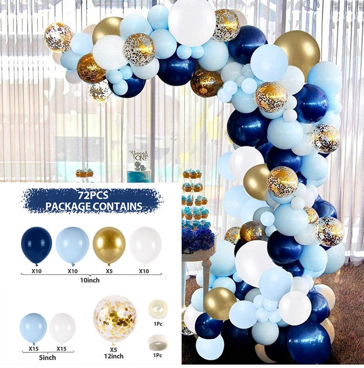 Blue Macaron Balloon Garland Arch Kit Birthday Party Decor Foil Latex Ballon Wedding Baby Shower Kids Baloon Inflatable Decorations