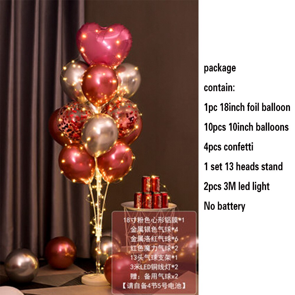 Table Balloons Stand Kit String Light Centerpiece Balloon Birthday Baby Shower Christmas Party Decorations 