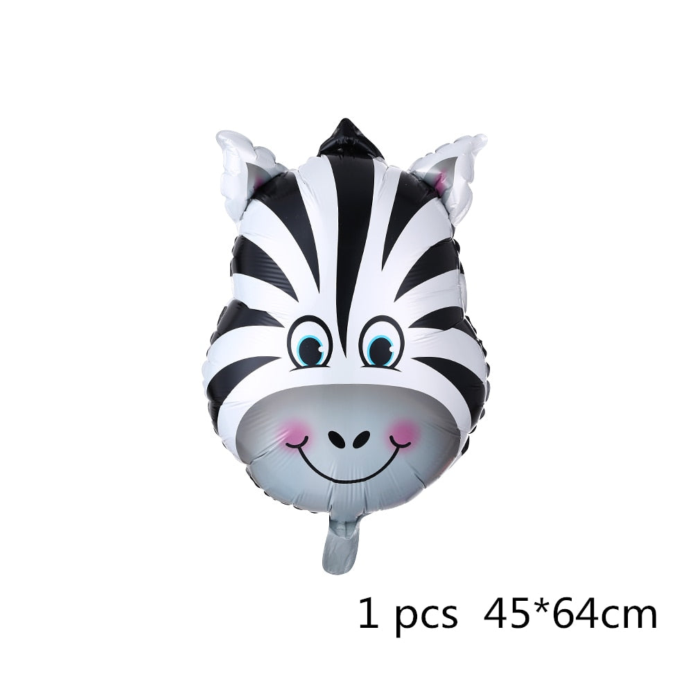 Jungle Party Animal Foil Balloon Zoo Theme Birthday Kids Cartoon Safari Decoration 