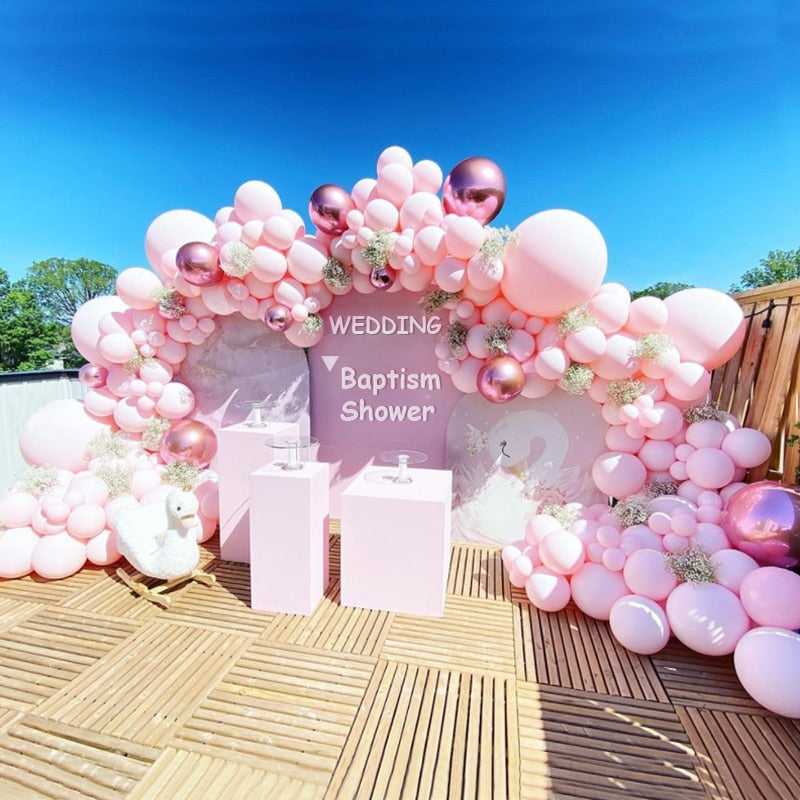 Pastel Macaron Balloons Arch Set Pink Balloon Garland Baby Baptism Shower Wedding Birthday Party Anniversary Decoration Inflatable Decorations