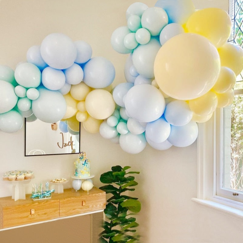 Macaron Latex Balloons Arch Set Yellow Blue Balloon Garland Wedding Baby Baptism Shower Birthday Party Decoration Inflatable Decorations