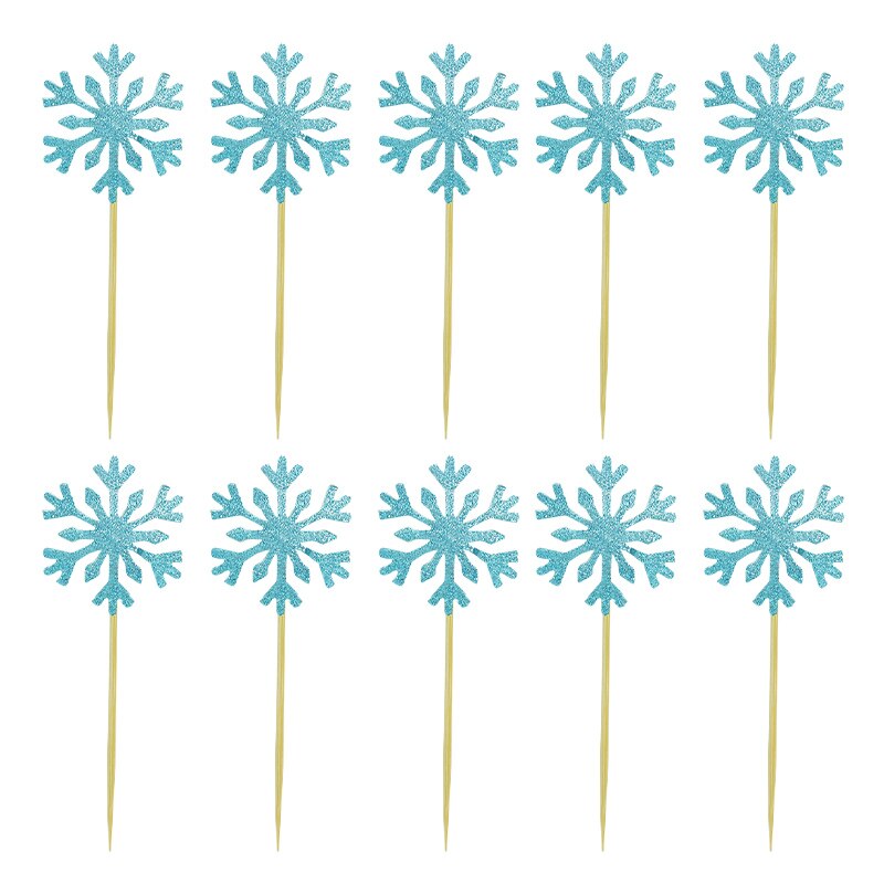 pcs Snowflake Cake Topper Gold Silver Cupcake Toppers Wedding Birthday Party Christmas Dessert Flags Decoration Baby Shower 