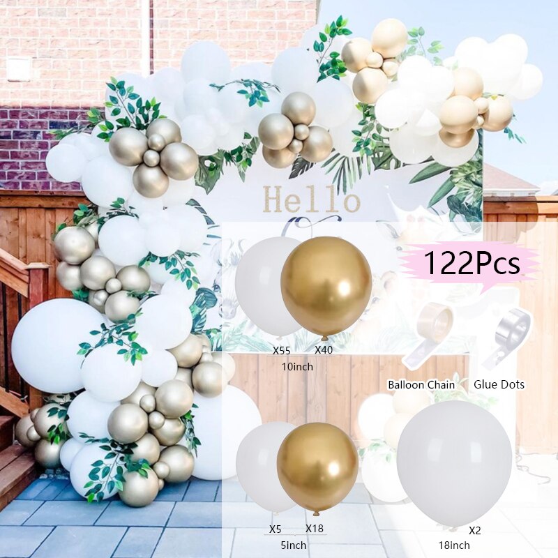 Pcs Balloons Arch Set Gray White Blue Yellow Balloon Garland Birthday Party Baby Baptism Shower Wedding Decoration Inflatable Decorations