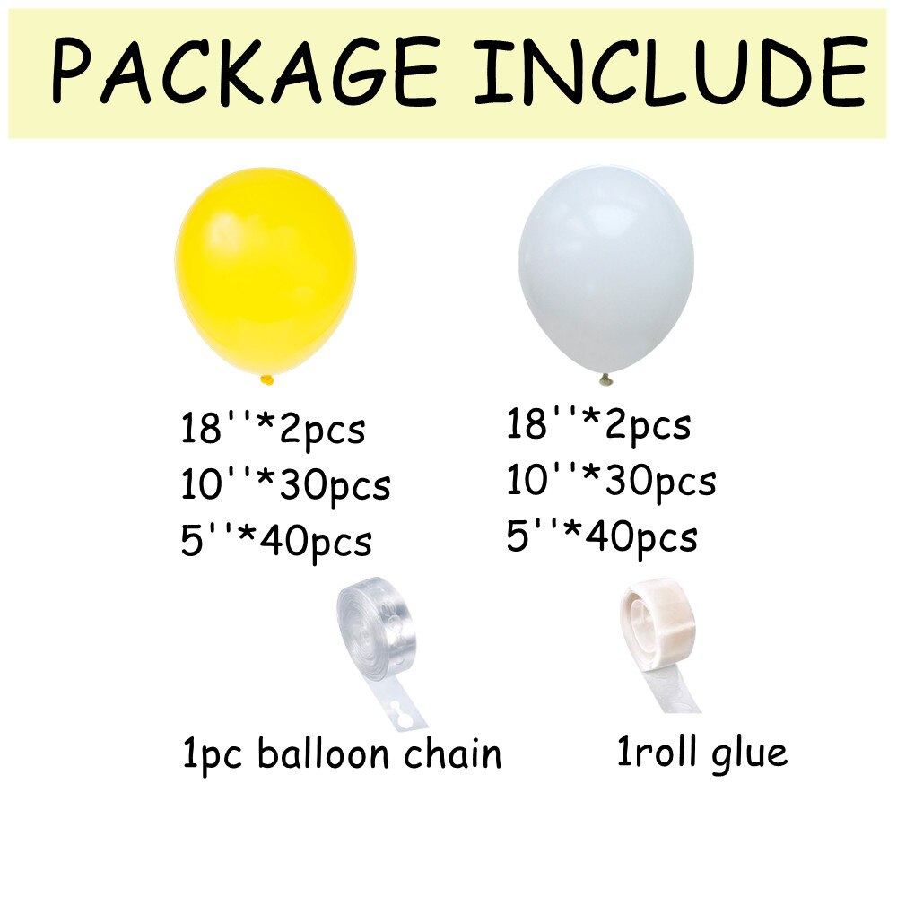 pcs/Set Yellow White Balloon Garland Arch Kit Summer Party Dasiy Balloons Baby Shower Birthday Decoration Kids Globos Inflatable Decorations