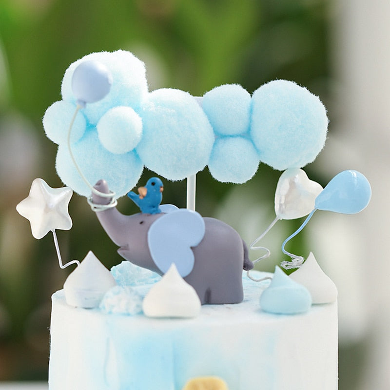 Cute Cloud Cake Topper Unicorn st Dec Arch Hot Balloons Cupcake Decor Happy Birthday Party Kid Boy Girl Baby Shower 