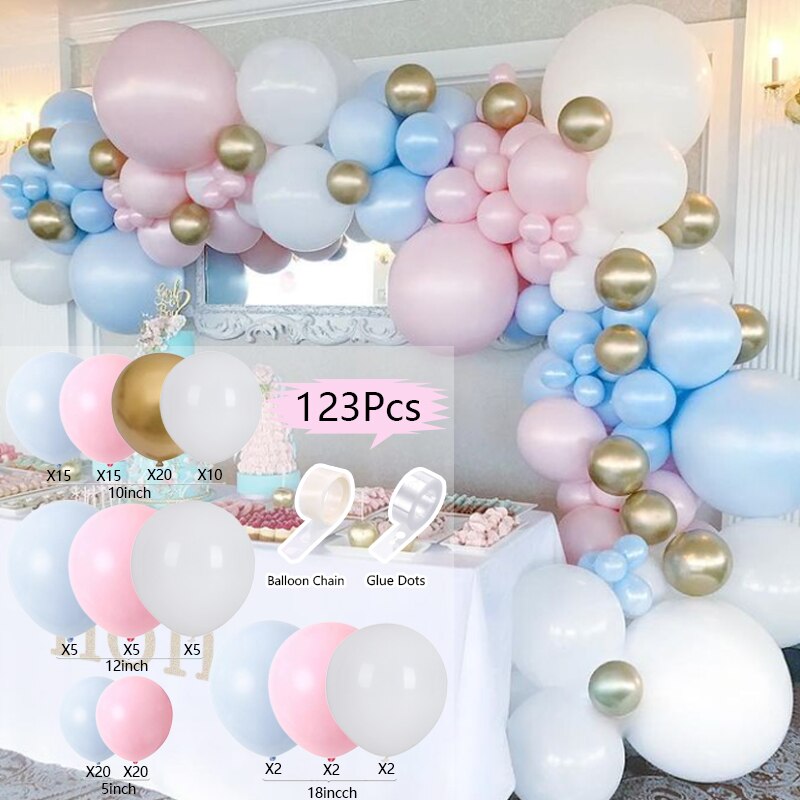 Pcs Balloons Arch Set Gray White Blue Yellow Balloon Garland Birthday Party Baby Baptism Shower Wedding Decoration Inflatable Decorations