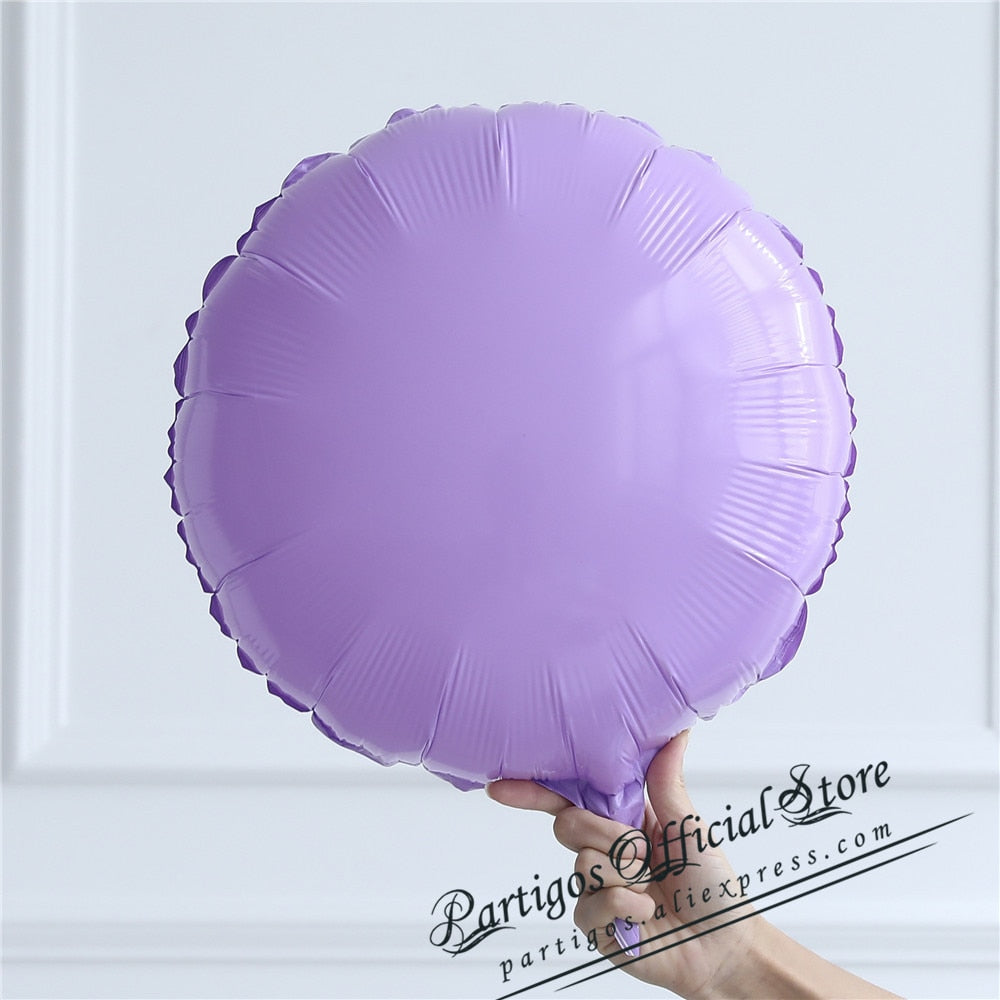 10pcs 18inch Metallic Pure Round  Foil Balloon Wedding Decoration Birthday Party Helium Macaron balloon All Round Palloon Album PartyDecorHQ