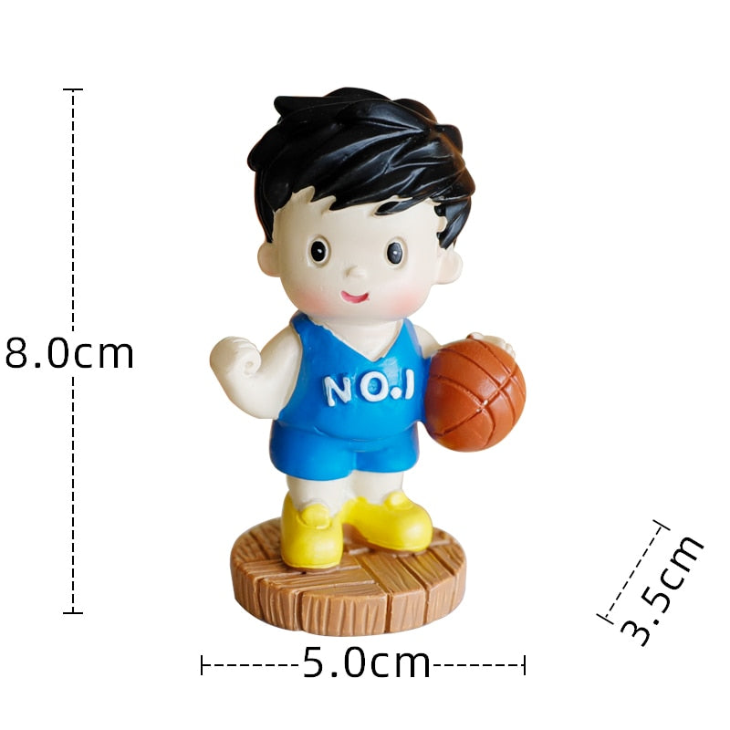 Football Basketball Theme Cupcake Topper Boy Happy Birthday Party Soccer Cake Baking Decoration Supplies 