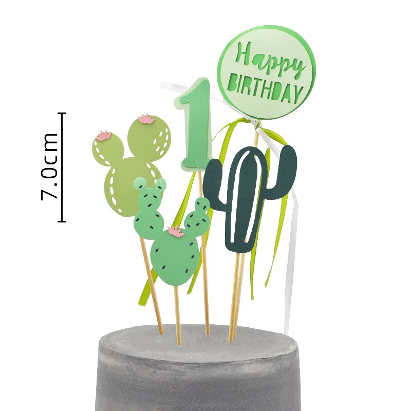 Cartoon Baby Green Yellow Dinosaur Soft pottery trees Boy's Birthday Cake Topper Dessert Decoration Decor 