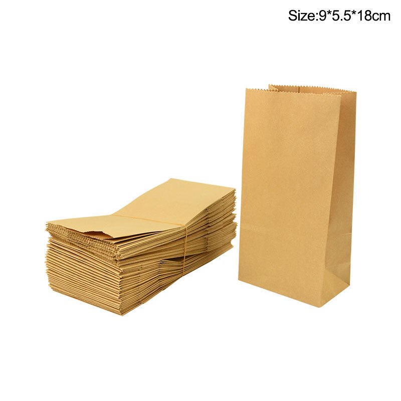 pcs Fine Kraft Paper Bag Gift Biscuit Candy Food Cookie Bread Seen Snack Baking Environmentally Dry Packaging Bags 