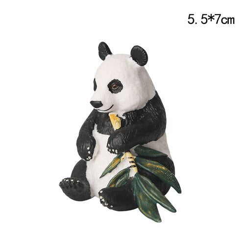 Pandas Giraffes Safari Animals Cake Topper Decoration Happy Birthday Jungle Kids Doll 