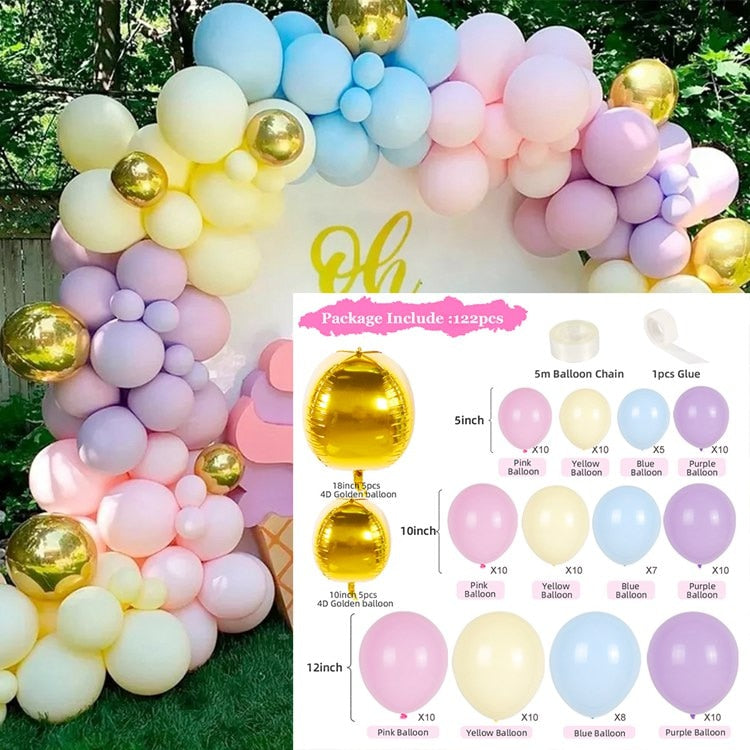 pcs Macaron Balloon Garland Birthday Party Decor Kids Baby Shower Ballon Arch Wedding Globos Oh Wood Wall Sticker Inflatable Decorations