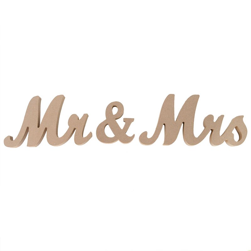 1set Mr & Mrs Wedding Wooden Letters Signs Sweetheart Table Decor for Marriage Party Valentine's Day Decoration Props Supplies PartyDecorHQ