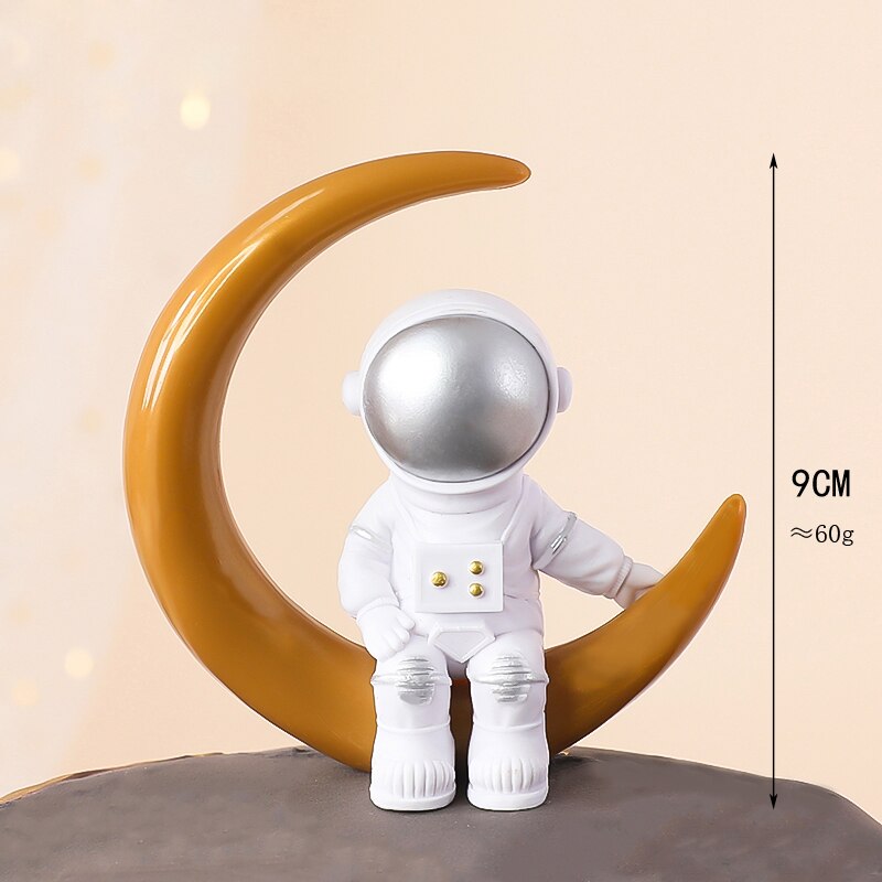 Astronaut Cake Topper Space Universe Birthday Decoration Outer Party Dessert Props Festive Toppers Gift Supplies 