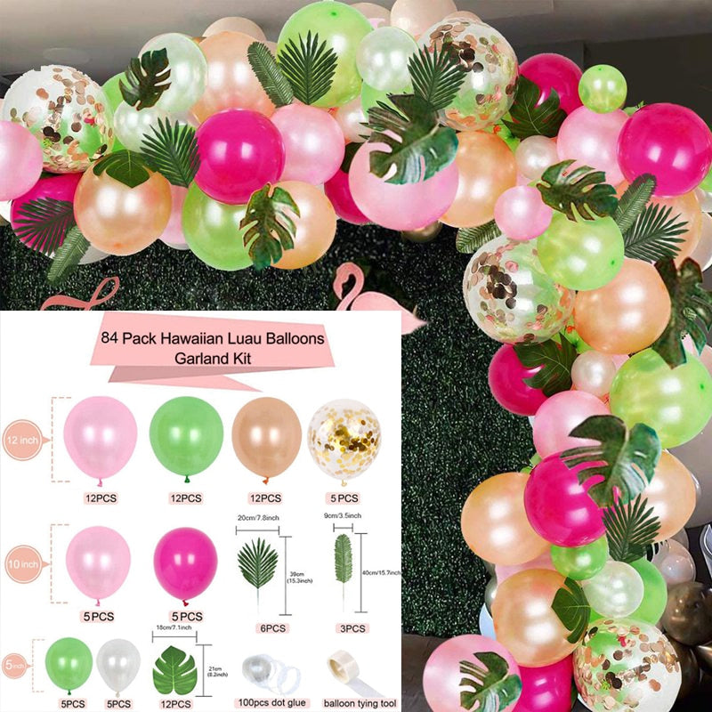 Tropical Hawaiian Balloon Garland Arch Kit Ballon Baby Shower Confetti Balloon Birthday Summer Hawaii Party Decor Wedding Party PartyDecorHQ