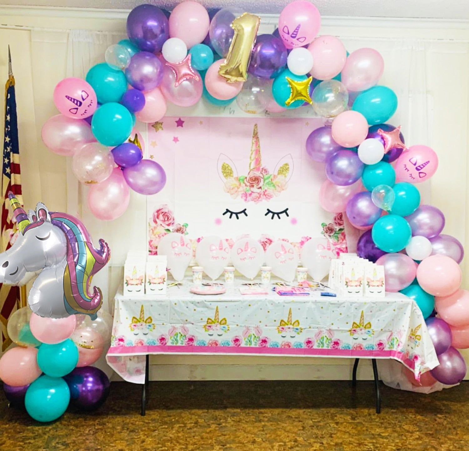 pcs Unicorn Balloon DIY Arch Garland Kit Wedding Baby Shower Girls Birthday Party Supplies Decorations Inflatable