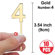 Gold-number 4-10pcs