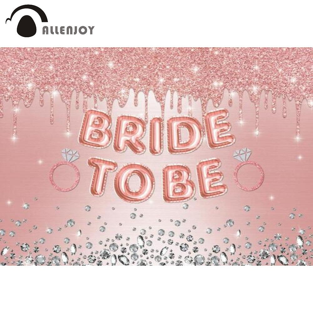 Bride Diamond Glitter Wedding Bridal Shower Background Pink Dots Ring Romantic Photo Studio Shoot Backdrop 