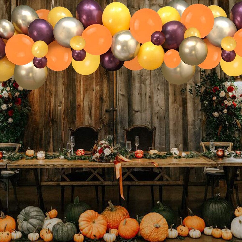 Pumpkin Theme Baby Shower Party Supplies Orange Yellow Balloon Garland Arch Kit for Boys Girls Birthday Party Decorations PartyDecorHQ