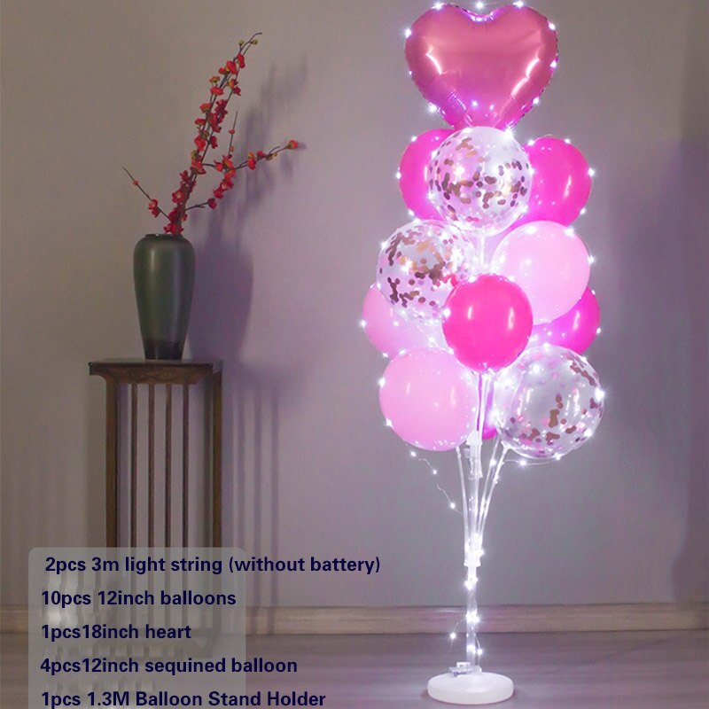 Table Balloons Stand Kit String Light Centerpiece Balloon Birthday Baby Shower Christmas Party Decorations 