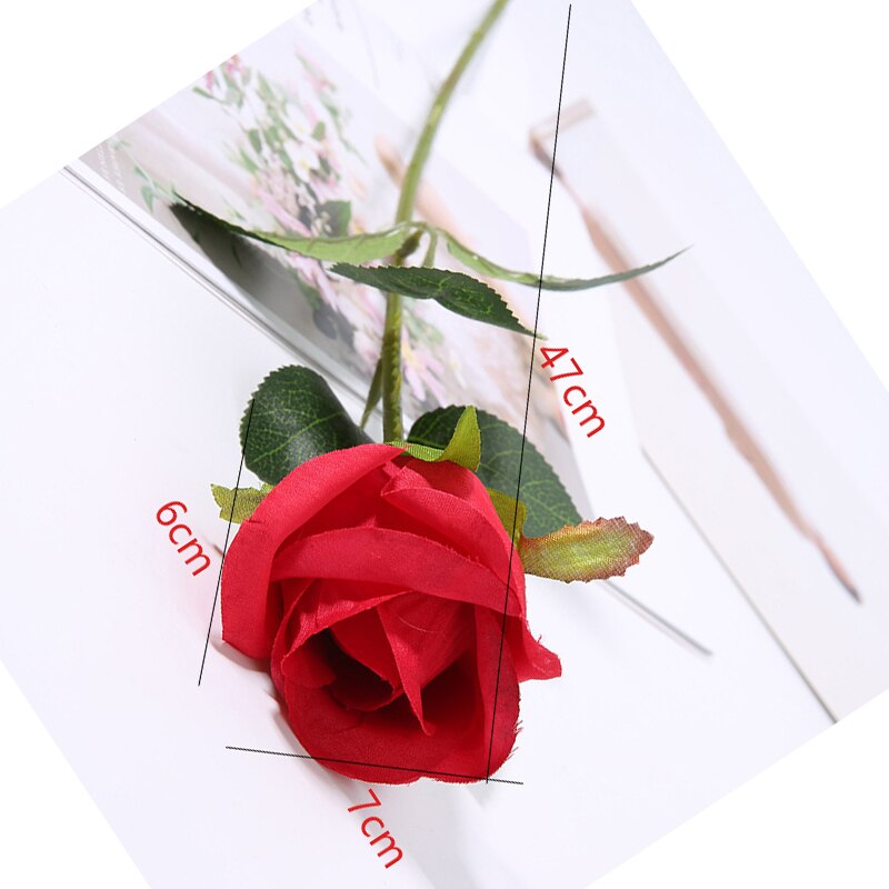 pcs CM Long Artificial Flowers Red Fake Rose Home Decor Bridal Wedding Bouquet Birthday Party Garden 