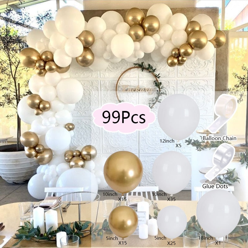 Balloon Arch Set Pink Blue White Confetti Garland Wedding Baby Baptism Shower Birthday Party Balloons Decoration Inflatable Decorations