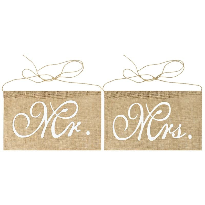 Pcs/set Mr Mrs Burlap Chair Banner Set Sign Garland Rustic Groom Bride Photo Props Wedding Party Decoration Inflatable Decorations