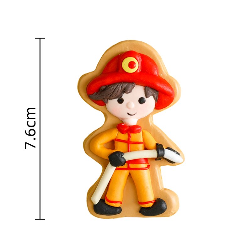 Cartoon Boy Fire truck Doll Ornaments Cake Topper Children's Birthday Party Extinguishing Hero Decoration Cakes Baking 