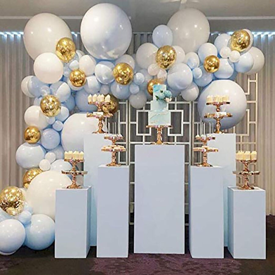 pcs/lot Balloon Garland Gold Chrome Blue White Balloons Arch Wedding Birthday Party Macaron Pastel Latex Ballon Decoration Inflatable Decorations