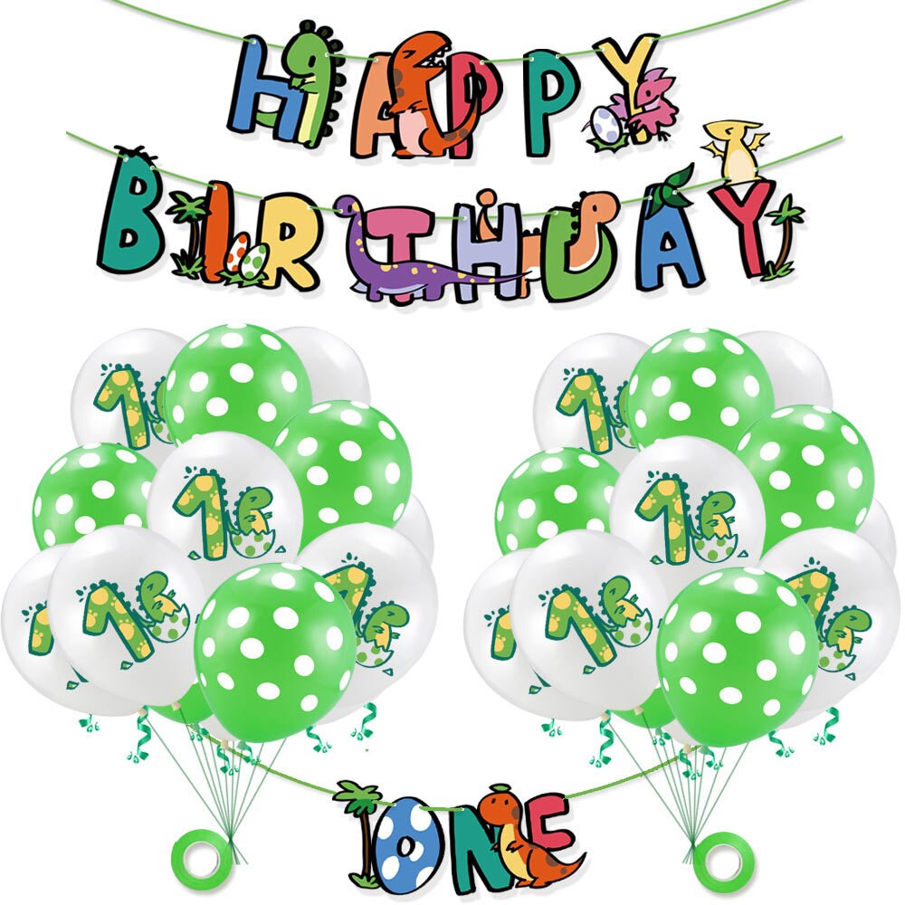 Dinosaur Theme Party Balloon Set Happy Birthday Banner Foil Balloons Boy Girl st Decoration 