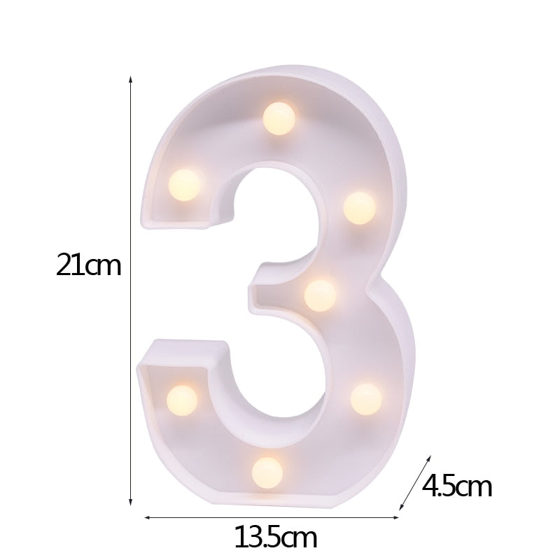 Pc LED Letter Night Light Alphabet Heart Number Plastic Wedding Valentines Day Ornament Birthday Party DIY Decoration 