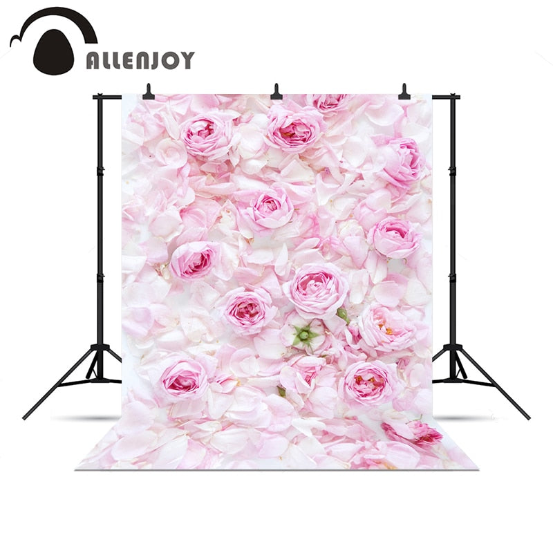 Photo background Pink rose wedding love baby shower fresh professional camera Vinyl pictures 