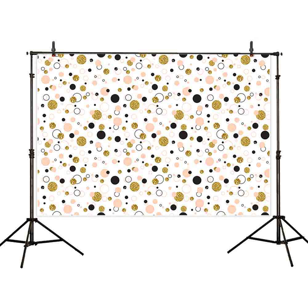 background photo abstract dots polka golden pink cute decoration pastel celebration backdrop fantasy backdrops 