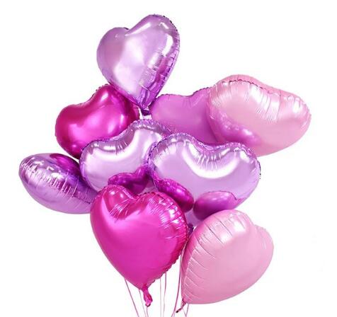 Mix pcs inch Heart Foil Balloons Wedding Marriage Valentine's Day Birthday Party Deocration Air Helium Globos Love Ball 