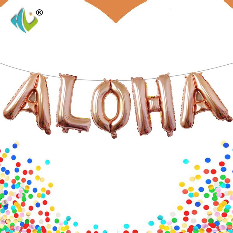 9pcs/lot 16inch Lets Party ALOHA letter Balloons party decorations letter balloons party supplie birthday Party decor PartyDecorHQ