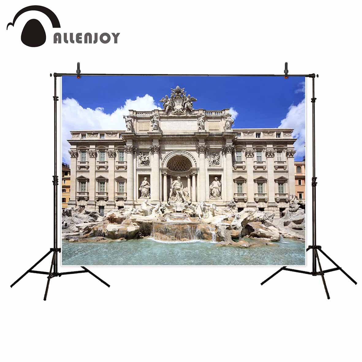 Italy Fountain Rome Wedding Backdrop Beautiful Architecture Blue Sky photocall decorations photo shoot 