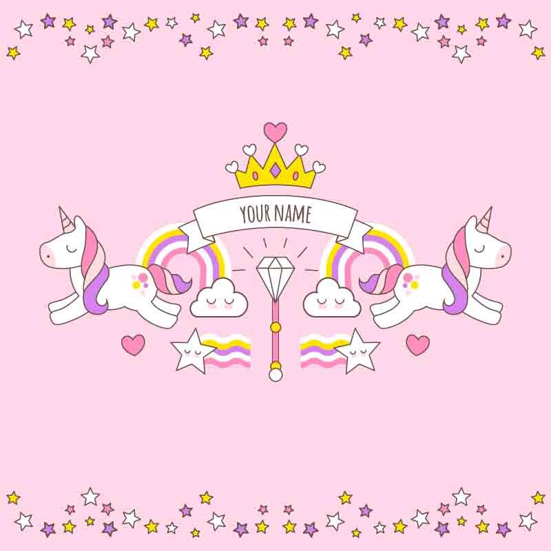 unicorn backdrop photo background Birthday Background Pink Crown Stars Children Custom fond vinyl 