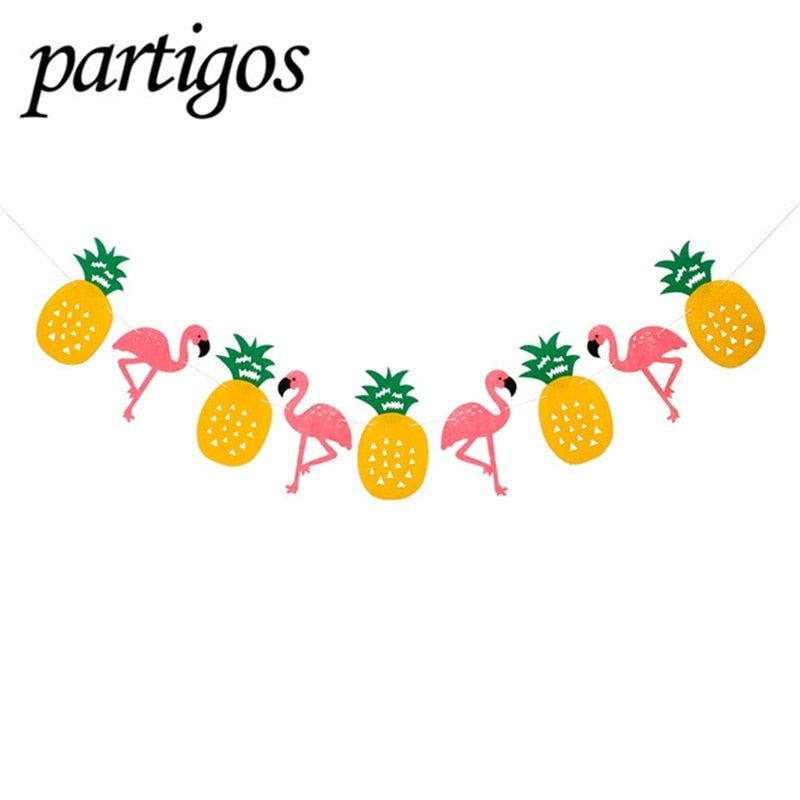 Hawaii Party Pineapple Summer Luau Flamingo Decoration Birthday Hawaiian Supplies 