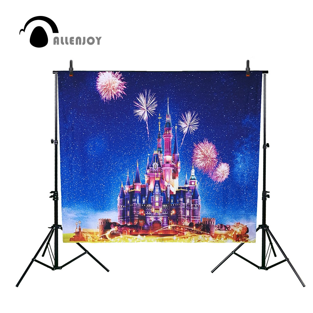 photo background Castle children Birthday backdrop fireworks fairy tale wonderland party fond photography 