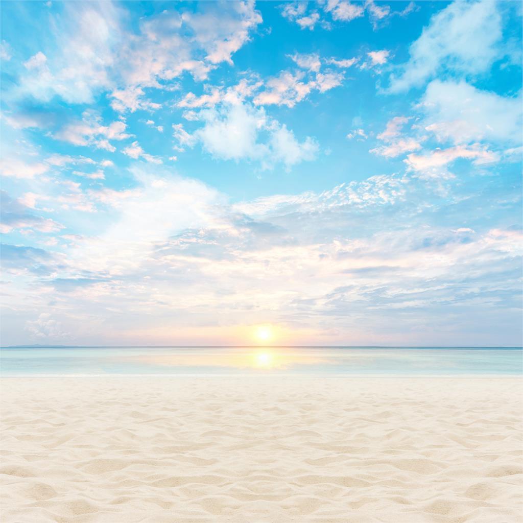 Blue sky sunrise golden sand beach dream island clouds sea water sun photocall decorations home child photography 