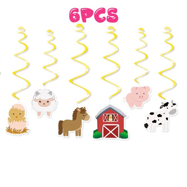 Farm Theme Party Cake Topper Animals Centerpiece Birthday Decorations Supplies Set 