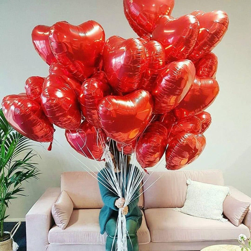 Mix pcs inch Heart Foil Balloons Wedding Marriage Valentine's Day Birthday Party Deocration Air Helium Globos Love Ball 