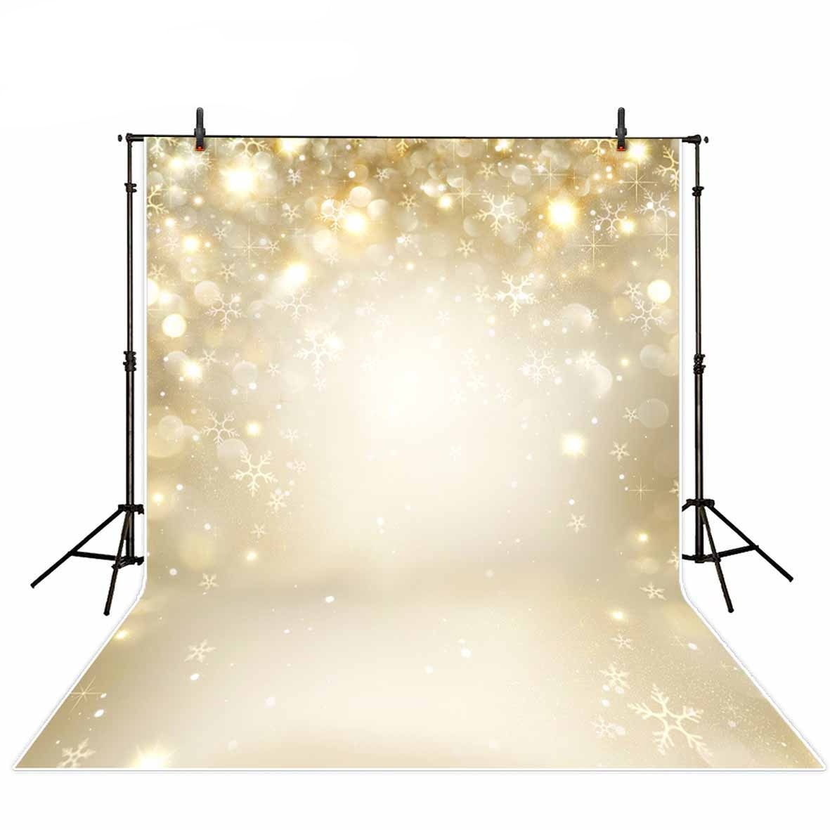 photography backdrops Snowflake golden shiny glitter winter background photocall decorations home 