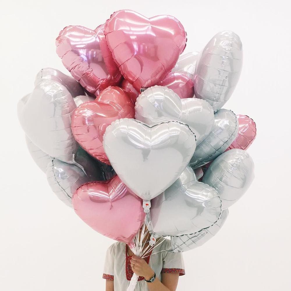 Mix pcs inch Heart Foil Balloons Wedding Marriage Valentine's Day Birthday Party Deocration Air Helium Globos Love Ball 